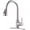 A: Brushed Nickel, variant on Kitchen Faucet with Sprayer, Kitchen Sink Faucet, SUS 304 Stainless Steel, High Arc Single Handle Brushed Nickel Kitchen Faucets with Pull Down Sprayer, Pull Out Kitchen Faucet with Deck Plate