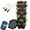 Black, variant on DUNCHATY 3-Tier Vertical Planter Tower, StackableGarden Pots with Wheels & Tools, for Indoor and Outdoor Herb, Strawberry & Flower Planter - Agreeable Gray