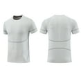 thumbnail image 3 of Large Men Tshirt Clearance, Men's Summer Solid Color Breathable Mesh Elastic Slim Comfortable Sport Casual Short Sleeved Round Neck Shirts, 3 of 5