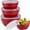 Red, variant on Plastic Prep Bowls with Lids for Kitchen Storage & Organisation, Bexikou Set of 4 Fresh Keeping Bow for Baking, Prepping, Cooking and Serving Food
