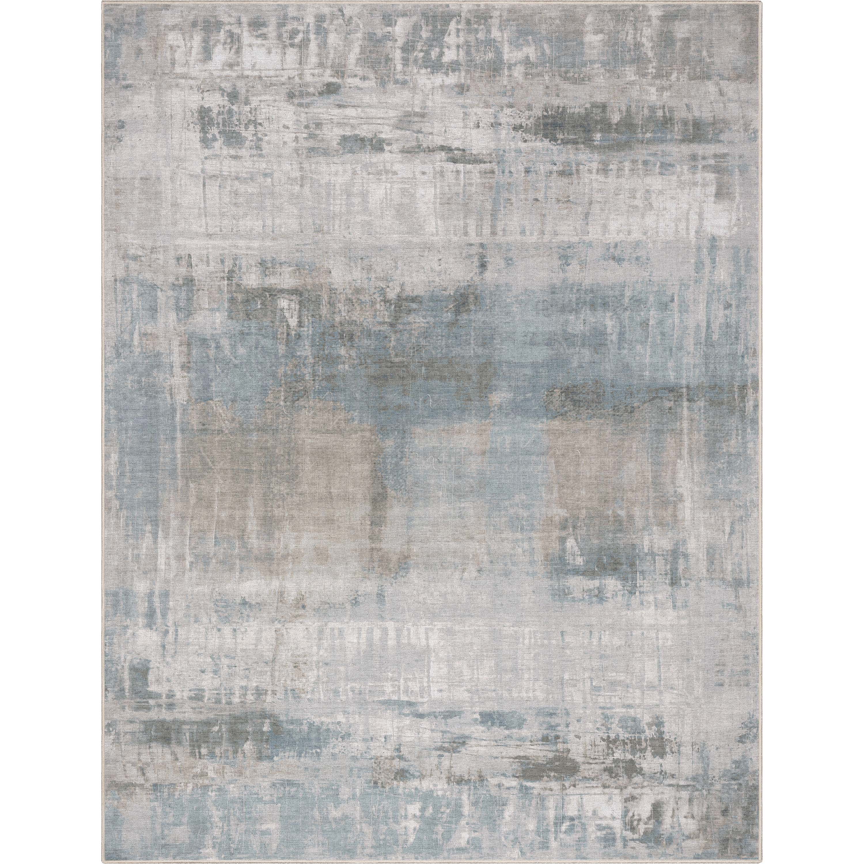 Well Woven Abstract Mandala Modern Vintage Painstsplash Flat-Weave Gray 5'3" x 7'3" Area Rug