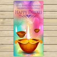 thumbnail image 1 of Toalla ABPHQTO Burning Diya Happy Diwali 75x140 cm, 1 of 1