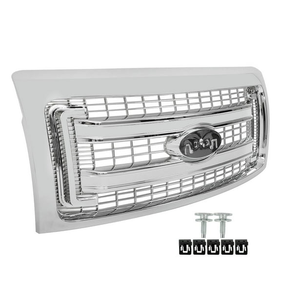munirater Chrome Front Grille bright Mesh Style Replacement for 2009 2010 2011 2012 2013 2014 F-150