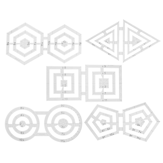 Bamboohart 5 Pcs Règle de Couture en Acrylique Règles de Coupe pour Fournitures de Courtepointe Machine