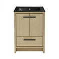 thumbnail image 3 of Virage 24 in. Brown Oak Bathroom Vanity With Black, 3-Hole Ceramic Sink Top, 3 of 9