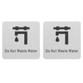 thumbnail image 1 of Save Water Sign for Bathroom and Kitchen Silver Aluminum and Plastic Notice Sticker 2 Pieces, 1 of 9