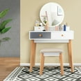 thumbnail image 4 of Costway Vanity Table 3 Color Lighting Modes MakeUp Stool Jewelry, 4 of 12