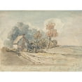 thumbnail image 3 of James Ward 18x14 Black Modern Framed Museum Art Print Titled - A Thatched Cottage and Trees at the Turn of a Country Road, 3 of 5