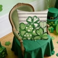 thumbnail image 3 of Beautynvta St. Patrick's Day Pillow Cover, 18x18 Inch Green Irish Shamrocks Throw Pillowcase Linen Cushion Cover for Couch Sofa Living Room Home Decor, 3 of 4