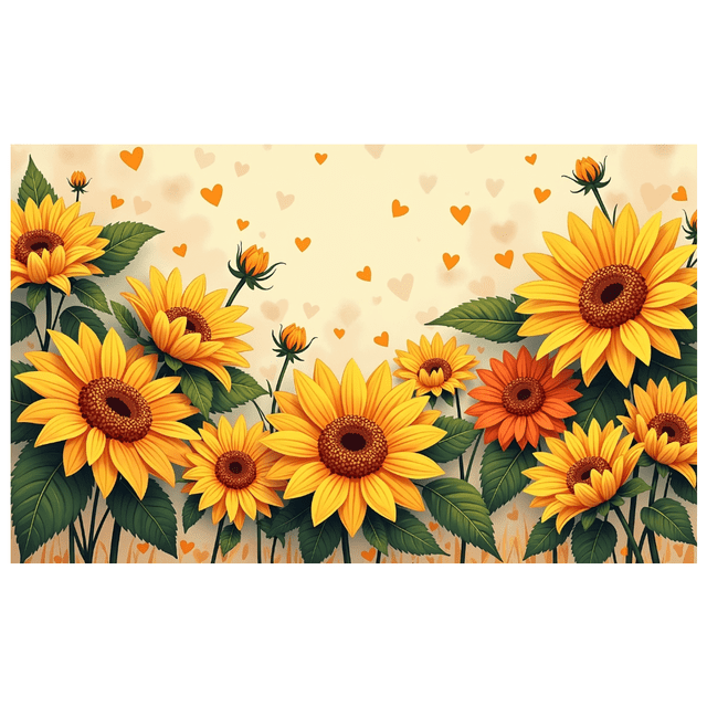 Floral Backdrop Banner with Roses Sunflowers and Leaves for Wedding Decoration Photography Party Background Romantic Event Decor Floral Arrangement
