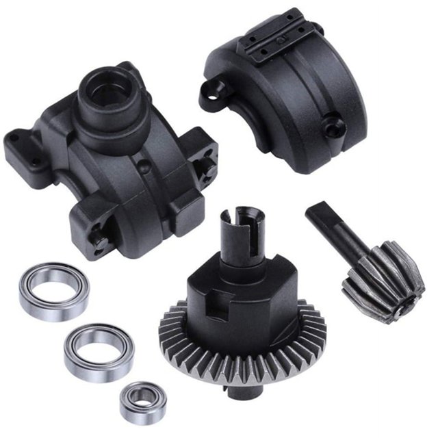 RC Car Front Rear Gear Box Complete Set Drive & Diff Gear for 1:10 RC Car Parts 02024 02051 02030 03015 94123 94106 94107 94108-Front