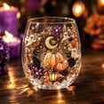 thumbnail image 5 of Miwamany Halloween 2D Ghost Wine Glass, Stemless Clear Tumbler with Witch Pumpkin Sticker, Spooky Fall Themed Cup for Cocktail Party Home Decor, 5 of 6