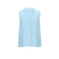thumbnail image 3 of Tank Tops for Women Plus Size V-Neck Sleeveless Perspective Lace Stitching Summer Blouse Light Blue M, 3 of 5