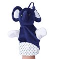 thumbnail image 3 of Marioneta de mano para niños, Animal de dibujos animados lindo, elefante azul, marioneta de mano, muñeco de peluche, 3 of 9