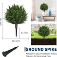 thumbnail image 6 of Studyset 24.4" Artificial Topiary Ball Trees, 2 Pack UV Resistant Fake Bushes with Ground Spike, Faux Cypress Plants Outdoor Shrubs for Front Porch Garden Yard Dr, 6 of 7