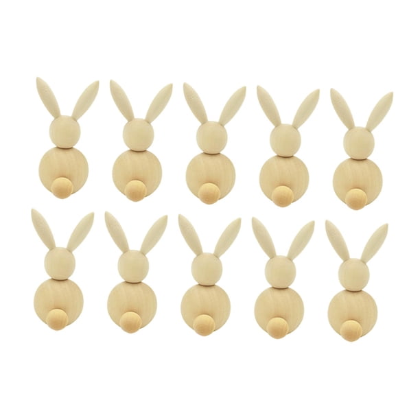 10 muñecos de madera sin terminar que puedes hacer tú mismo: muñecos de Pascua, juguetes de para proyectos de manualidades.