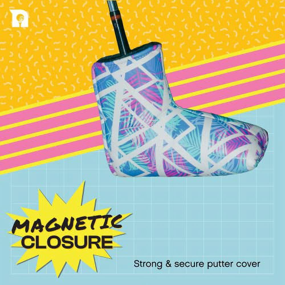 Noonan Golf Putter Cover - Magnetic Blade Golf Club Cover - Fleece Lined & Water Resistant - Fun, Creative & Unique Headcover Designs (Zesty Zig Zag)