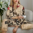 thumbnail image 6 of Haiem Vintage Rose Botanical Art Pattern Women’s Long-sleeve Sleepwear,Sleepwear Set,2-piece Loungewear Set,Soft PJs Comfy Nightwear with Pockets-Small, 6 of 7