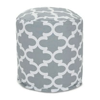 Majestic Home Goods Decorative Gray Trellis Small Pouf Ottoman