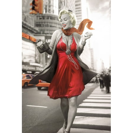 Marilyn Monroe New York Walk Blonde Bombshell Hollywood Actress Icon Black White Poster - 24x36