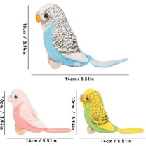 3 Pcs Parakeet Plush Toy, 5.5 Inches, Bird Stuffed Animal for Kids, Realistic Decorative Soft Toy, Suitable for Gifts, Blue Green Pink
