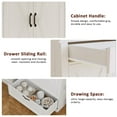 thumbnail image 3 of TROPOW Kitchen Pantry Cabinet with Doors and Shelves, Freestanding Tall Kitchen Cabinet with Microwave Stand, Hutch Cabinet for Kitchen, Living Room, Bathroom,White, 3 of 7