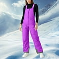 thumbnail image 2 of HCNTES Women's Outdoor Winter Bib Overalls Waterproof Insulated Pants with Adjustable Straps for Ladies Snow Sports Activities(C-Purple,L), 2 of 4