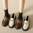thumbnail image 3 of CHICVOMEY Classic Women Loafers Platform Chunky Heel Loafers with Arch Support Lug Sole Slip on Loafers Dressy Shoes Work Loafers for Office Business, 3 of 8