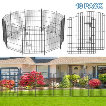 Garden Fence 10 Panels, 30 in(H) X 20 ft(L) No Dig Decorative Outdoor Fence, Rustproof Metal Arched Flower Bed Edging Ornamental Wire Border Panel Fencing for Yard Patio Outdoor Decor