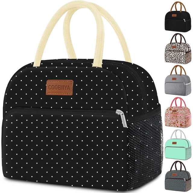 Coobiiya Bolsa de almuerzo para mujer, lonchera con estampado de vaca para mujeres y hombres adultos, aislada, reutilizable, pequeña, a prueba de fugas, linda lonchera para el trabajo, oficina, picnic