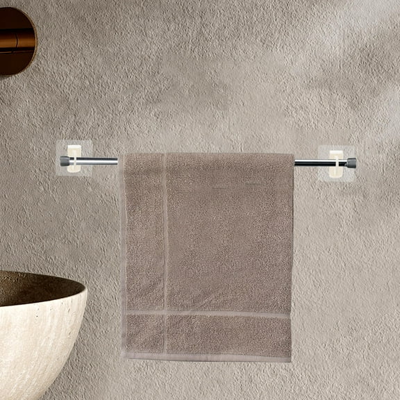 Toyvian 4pcs No Drill Rotating Hooks Self Adhesive Plastic Curtain Rod Brackets for Kitchens Bathrooms and Doors