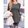 thumbnail image 4 of Weardear 3 Pack Womens Maternity Tops Pleated Long Sleeve Pregnancy Shirts Regular Fit Tunic Casual Maternity Clothes, 4 of 6