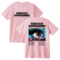 thumbnail image 1 of Tee-Shirt en Coton Lil Tecca Dopamine Tour – Unisexe Col Rond Mode Urbaine Manches Courtes Tendance, Rose, TP, 1 of 5