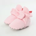 thumbnail image 3 of Durtebeua Baby Boys Girls Booties with Grippers Stay on Slippers Newborn Socks Infant Toddler Crib Winter Shoes for Boys Girls Pink,6-12 Months, 3 of 4