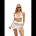 thumbnail image 1 of Conjunto de 2 Piezas para Mujer, con Cuello Halter, Minifalda y Top de Punto Anudado, Ropa de Playa Ajustada S, 1 of 10