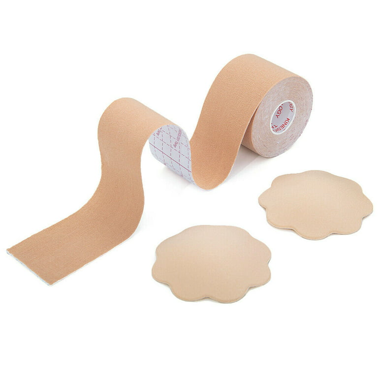 GYTFOG Boob Tape, 5M Extra-Long Roll Booby Tape with 2 Pcs