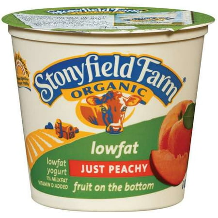 Stonyfield Farm Organic Low Fat Just Peachy Fruit on Bottom, 6 Oz.