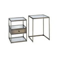 thumbnail image 5 of ACME Enca 2 Pieces Nesting Table in Clear Glass and Antique Brass, 5 of 5
