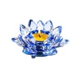 thumbnail image 2 of Crystal Lotus Tealight Candle Holder - Glass Tea Light Candlestick, Clear Crystal Figurine Ornament for Home, Office, Christmas, Halloween Decoration, 2 of 6