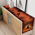 thumbnail image 4 of Burnt Orange Halloween Table Runner - 72 Inch Long, Kitchen Dining Table Runner Dresser Scarves, Spooky Pumpkins Horror Plaid Farmhouse Decor for Coffee Tables Wedding Party Banquet, 4 of 8