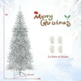 thumbnail image 4 of Costway 6FT Pre-lit Artificial Silver Tinsel Xmas Tree with 790 Branch Tips 300 LED Lights, 4 of 10