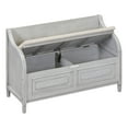 thumbnail image 4 of Ottoman Bench with Storage Solid Wood Entryway Multifunctional Removable Cushion Storage Bench with Safety Hinge, 4 of 6