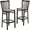 Walnut Wood Seat/Black Metal Frame, variant on Flash Furniture 2 Pack HERCULES Series Black Three-Slat Ladder Back Metal Restaurant Chair - Black Vinyl Seat