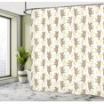 thumbnail image 5 of Ambesonne Sloths Shower Curtain, Tropical Sloths and Bananas, 69"Wx75"L, Cocoa White Yellow, 5 of 5