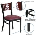 thumbnail image 4 of Emma + Oliver Black Cutout Back Metal Dining Chair, Burgundy Vinyl Seat, 4 of 11