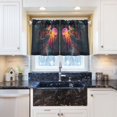 thumbnail image 5 of Yayeee Kitchen Curtains Tier Pair Light Filtering 27"x24" Rod Pocket Short Cafe Window Panel, Black Astronaut, 5 of 7