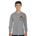thumbnail image 2 of Awkward Styles Halloween Youth Sweatshirt Girls Boys Angry Pumpkin Crewneck Tee for Kids Pocket Print, 2 of 5