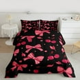 thumbnail image 2 of Homewish Kids Princess Bow-tie Bedding Comforter Set for Teens, Kawaii Cherry Twin Comforter Sets, Black Red Cartoon Theme Reversible Bedding Set, Super Cozy Room Decor, 2-Piece, 2 of 8