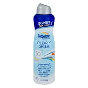 Coppertone Clearly Sheer Sunscreen Spray, SPF 50, 6.5 Oz.
