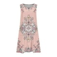 thumbnail image 5 of Fashion Plus Size Womens Summer Dresses Solid Color Casual Sleeveless Linen Loose Fitting Dress Spring Round Neck Dress with Pockets, 5 of 5